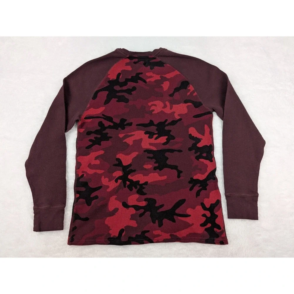 Polo Ralph Lauren Shirt‎ Men's L Slim Fit Red Camo Thermal Waffle Long Sleeve